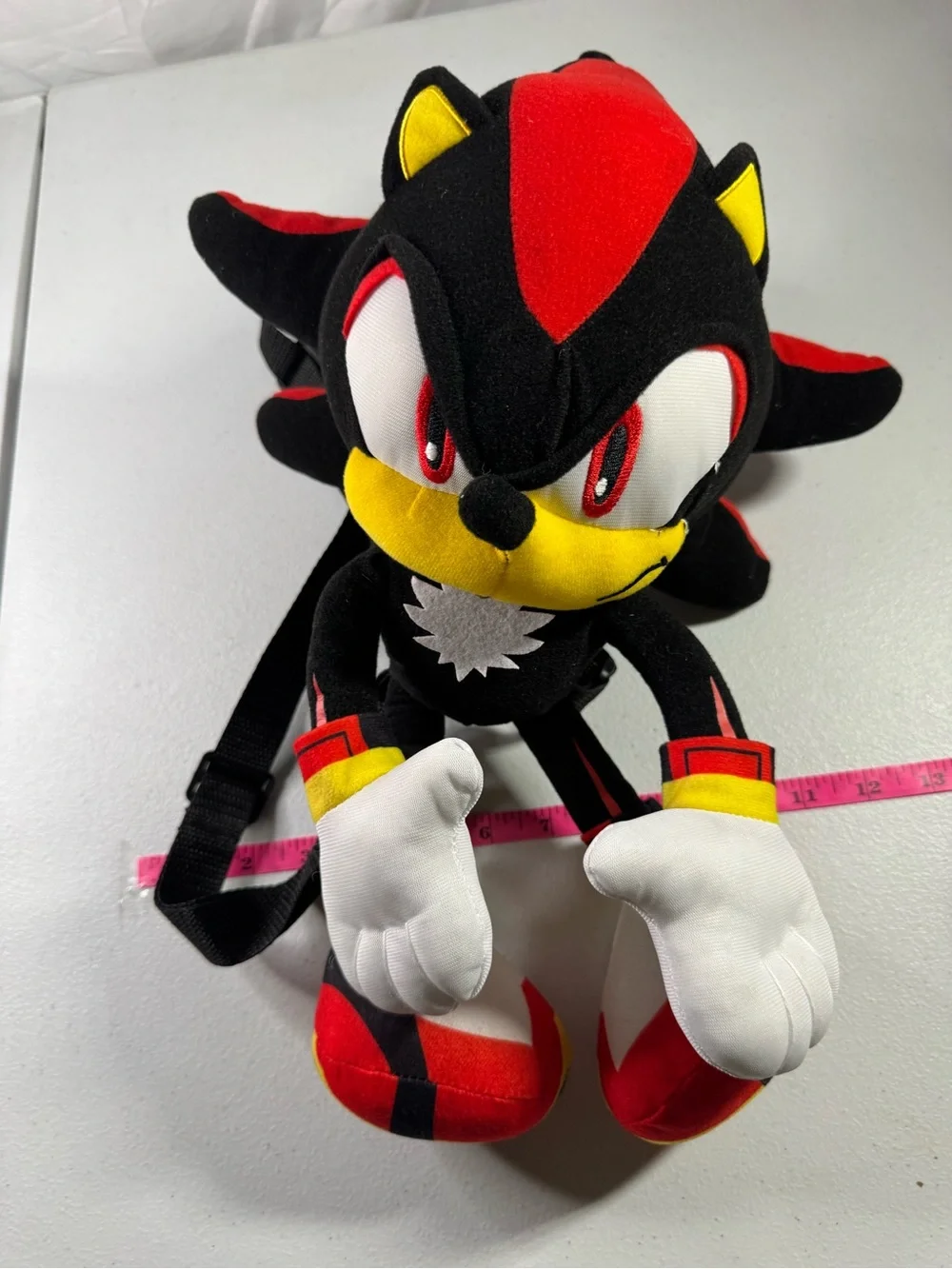 Plush Character Kids Backpack in Black, Red & Yellow — Shadow Style